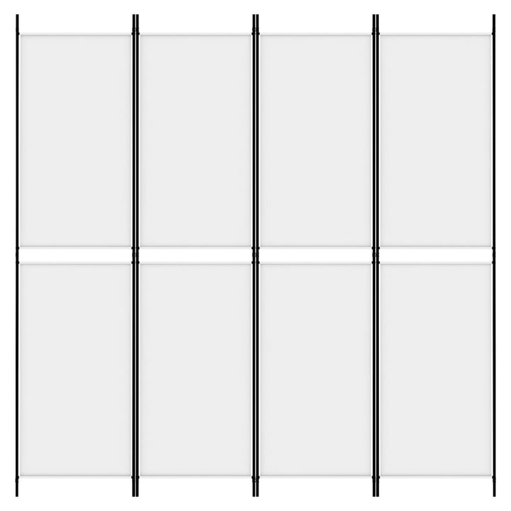 4-panels rumdeler 200x200 cm stof hvid