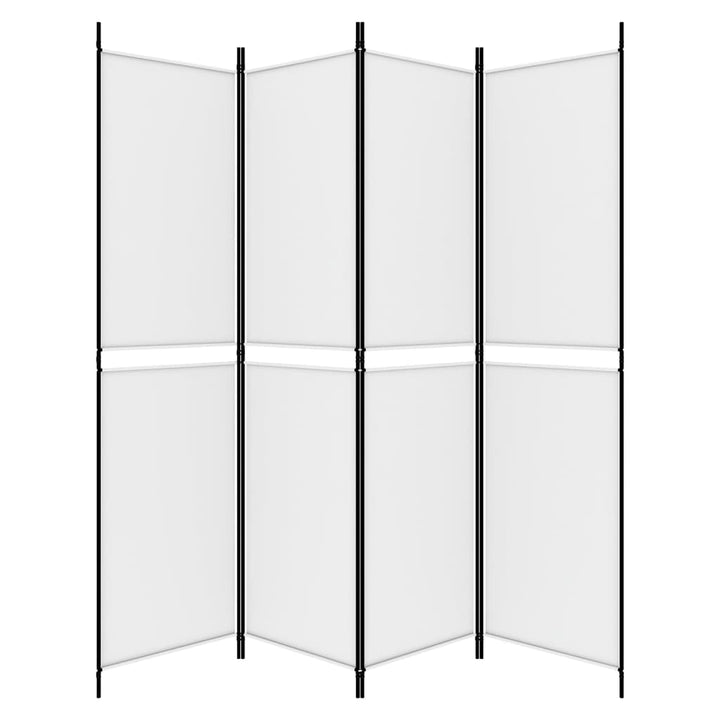 4-panels rumdeler 200x200 cm stof hvid