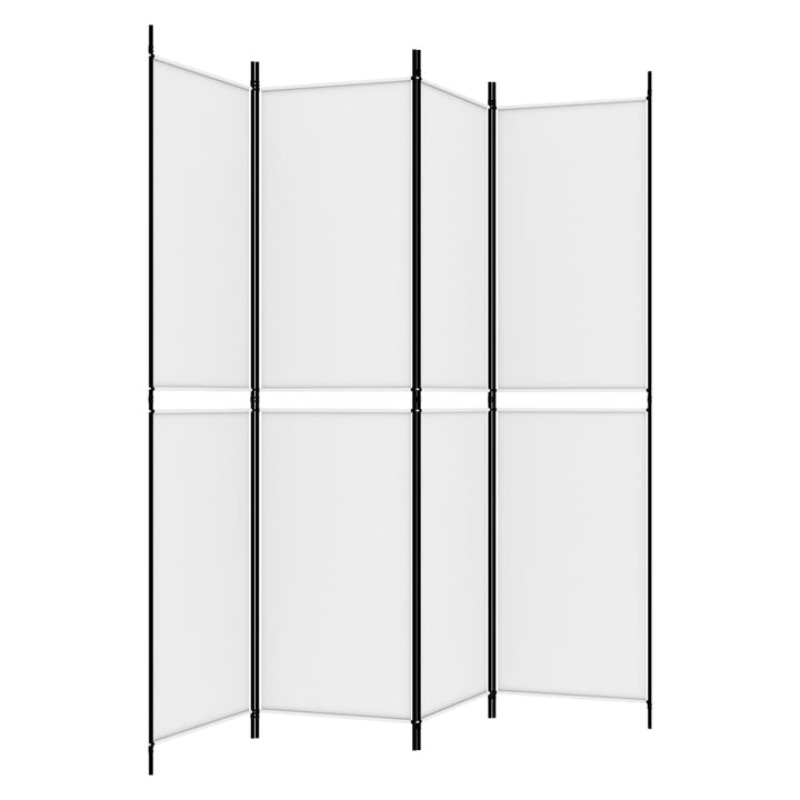4-panels rumdeler 200x200 cm stof hvid