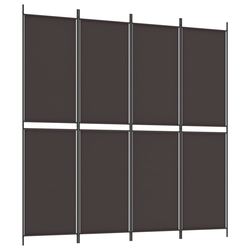4-panels rumdeler 200x200 cm stof brun
