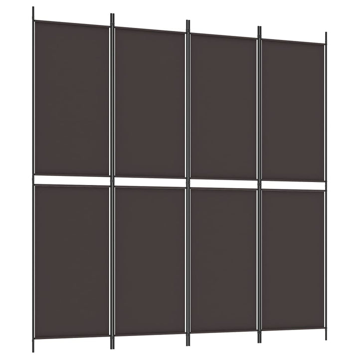 4-panels rumdeler 200x200 cm stof brun