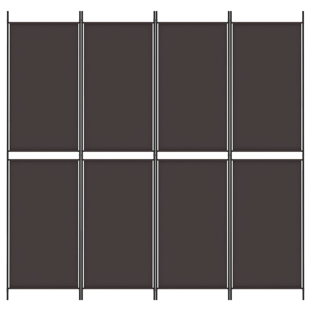 4-panels rumdeler 200x200 cm stof brun
