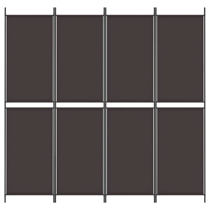 4-panels rumdeler 200x200 cm stof brun