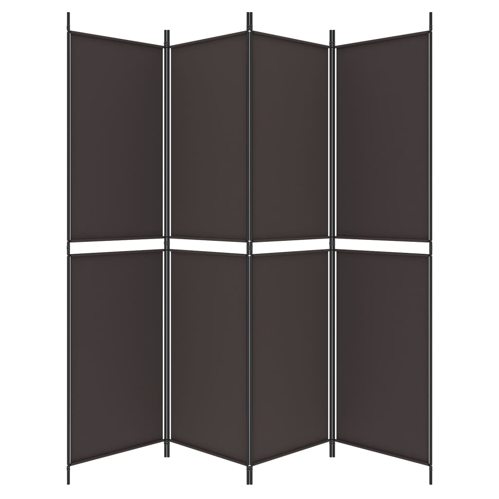 4-panels rumdeler 200x200 cm stof brun