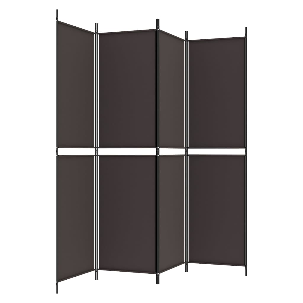 4-panels rumdeler 200x200 cm stof brun