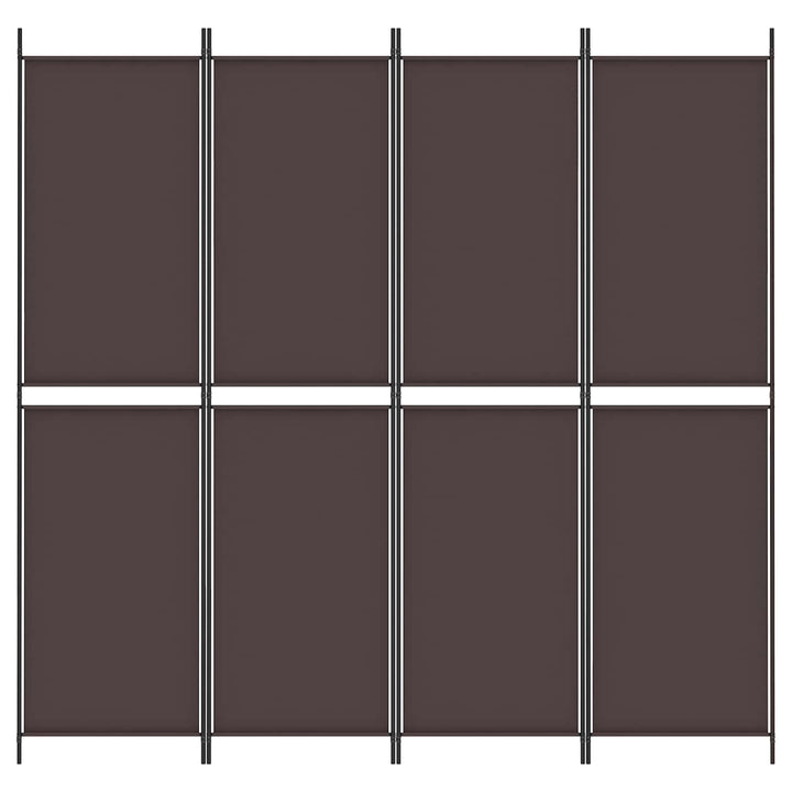 4-panels rumdeler 200x200 cm stof brun
