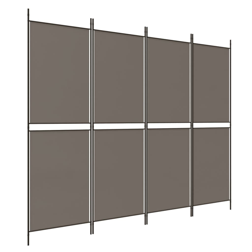 4-panels rumdeler 200x200 cm stof antracitgrå