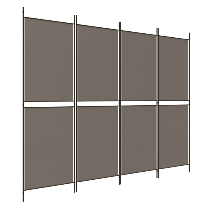 4-panels rumdeler 200x200 cm stof antracitgrå