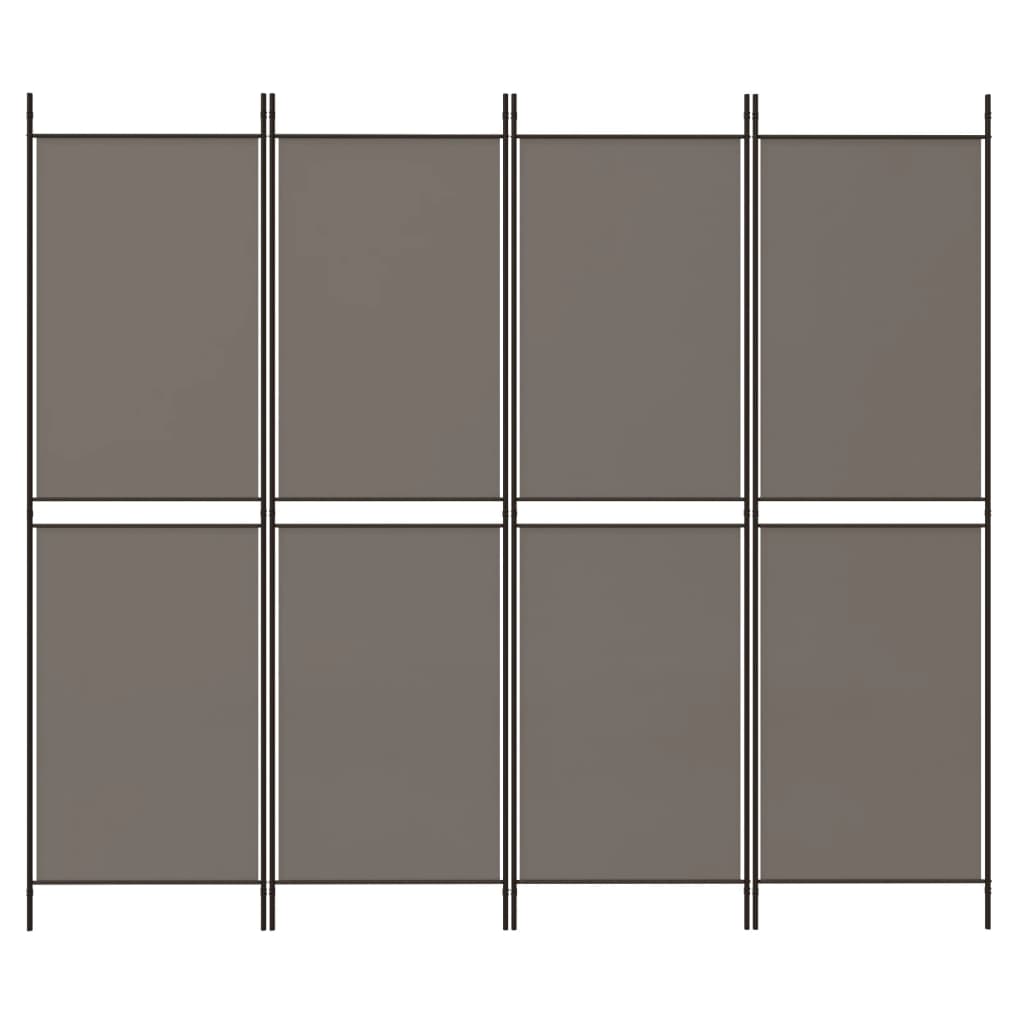 4-panels rumdeler 200x200 cm stof antracitgrå