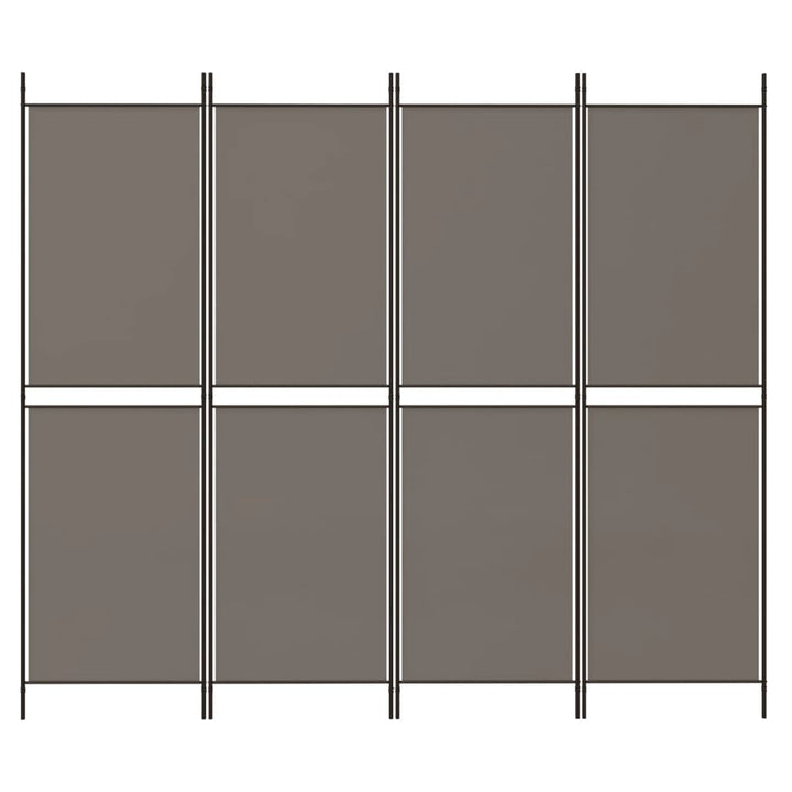 4-panels rumdeler 200x200 cm stof antracitgrå