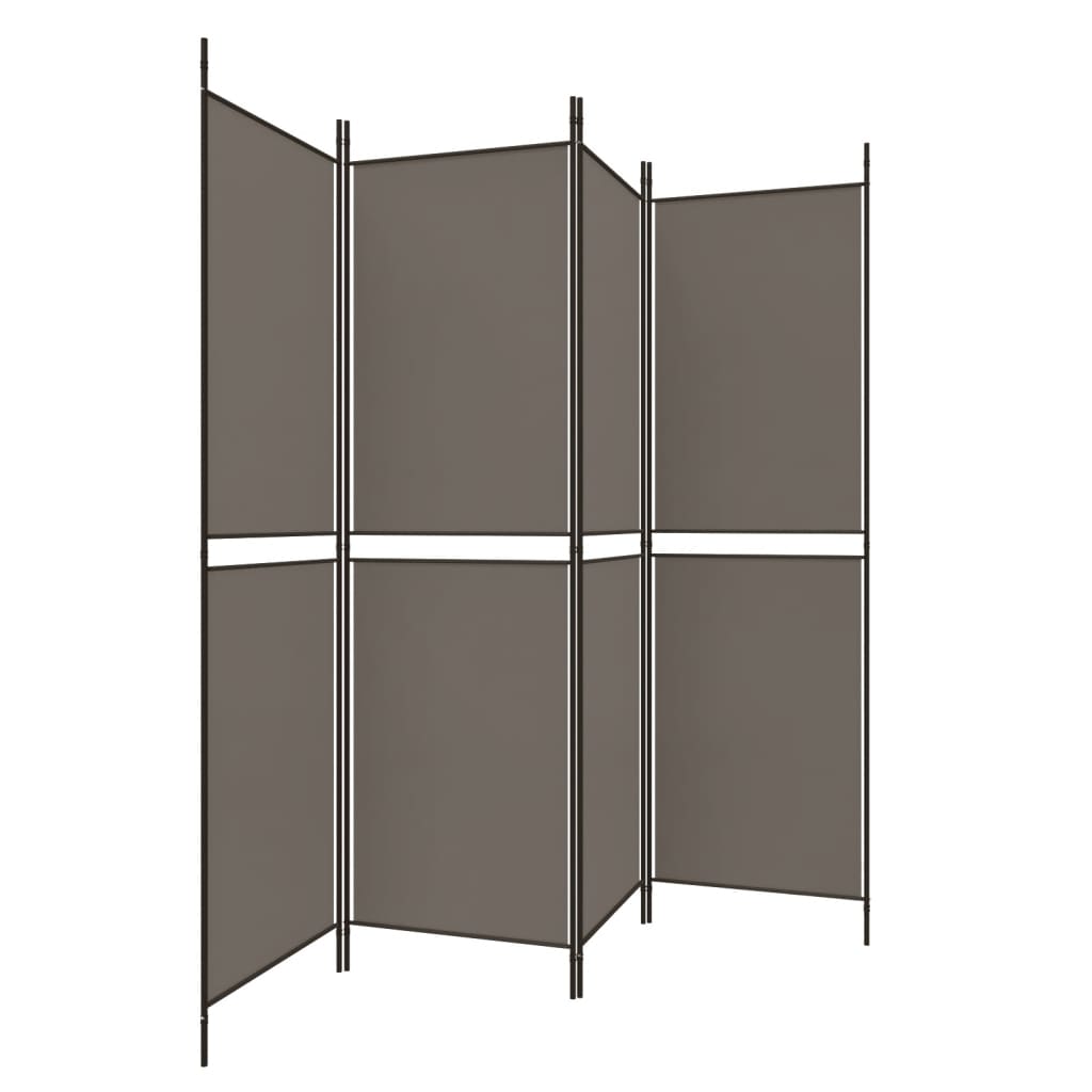 4-panels rumdeler 200x200 cm stof antracitgrå