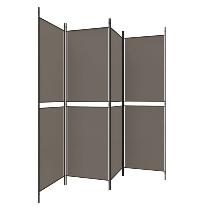 4-panels rumdeler 200x200 cm stof antracitgrå