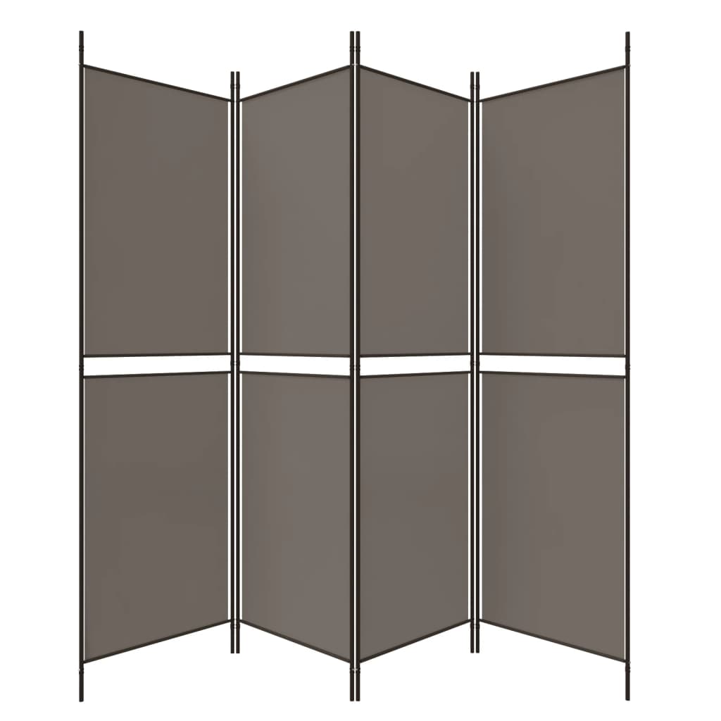 4-panels rumdeler 200x200 cm stof antracitgrå