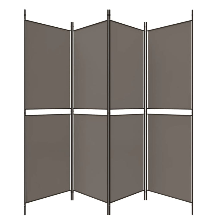 4-panels rumdeler 200x200 cm stof antracitgrå