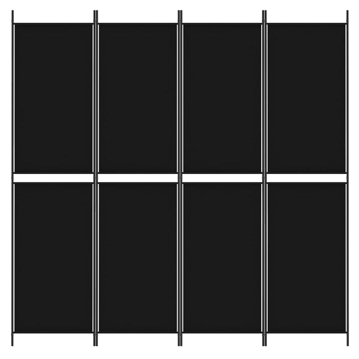 4-panels rumdeler 200x200 cm stof sort