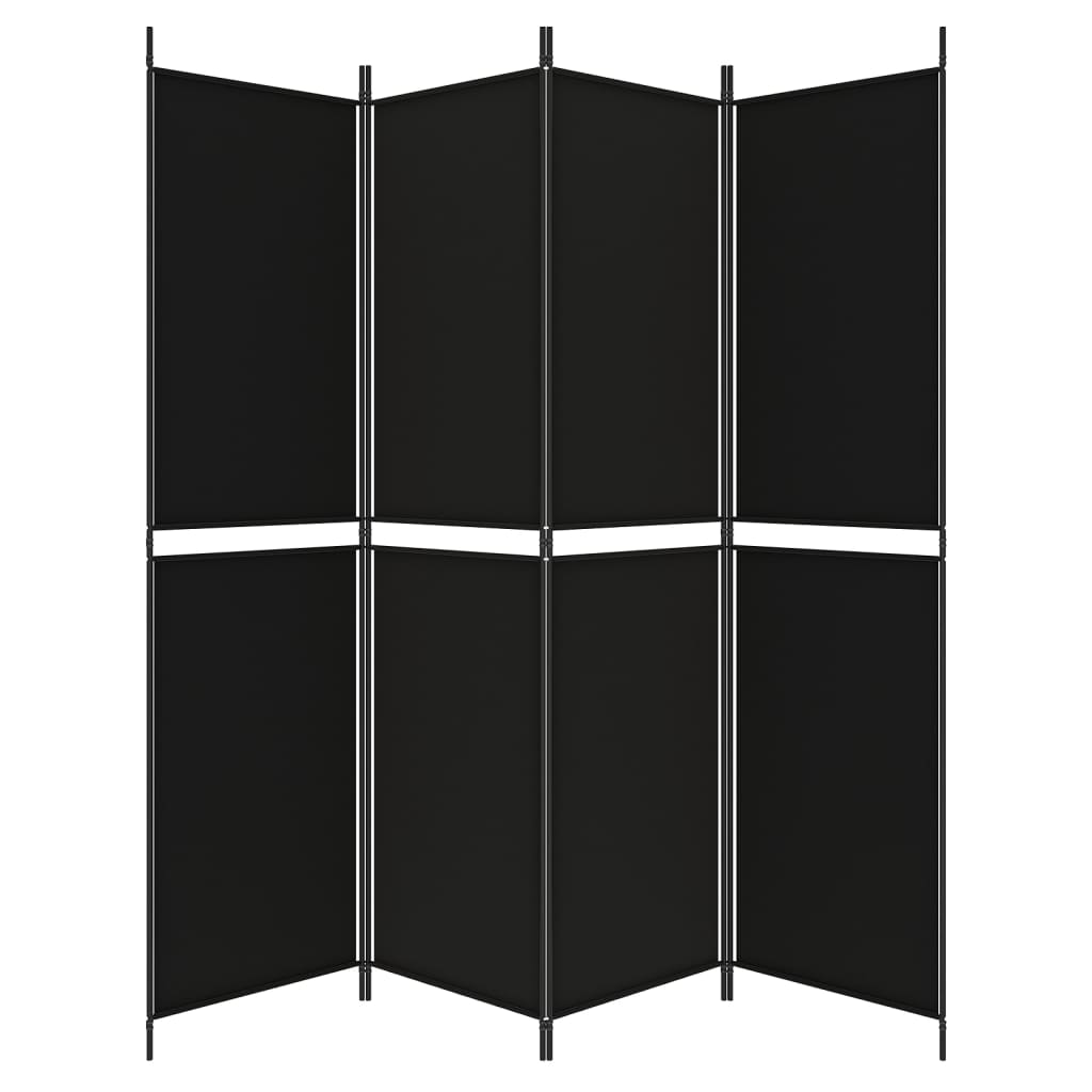 4-panels rumdeler 200x200 cm stof sort