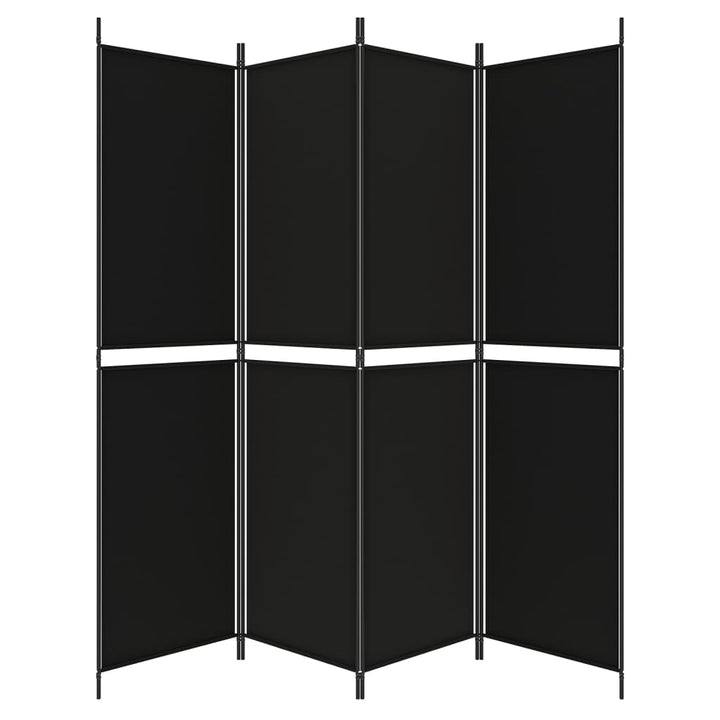 4-panels rumdeler 200x200 cm stof sort