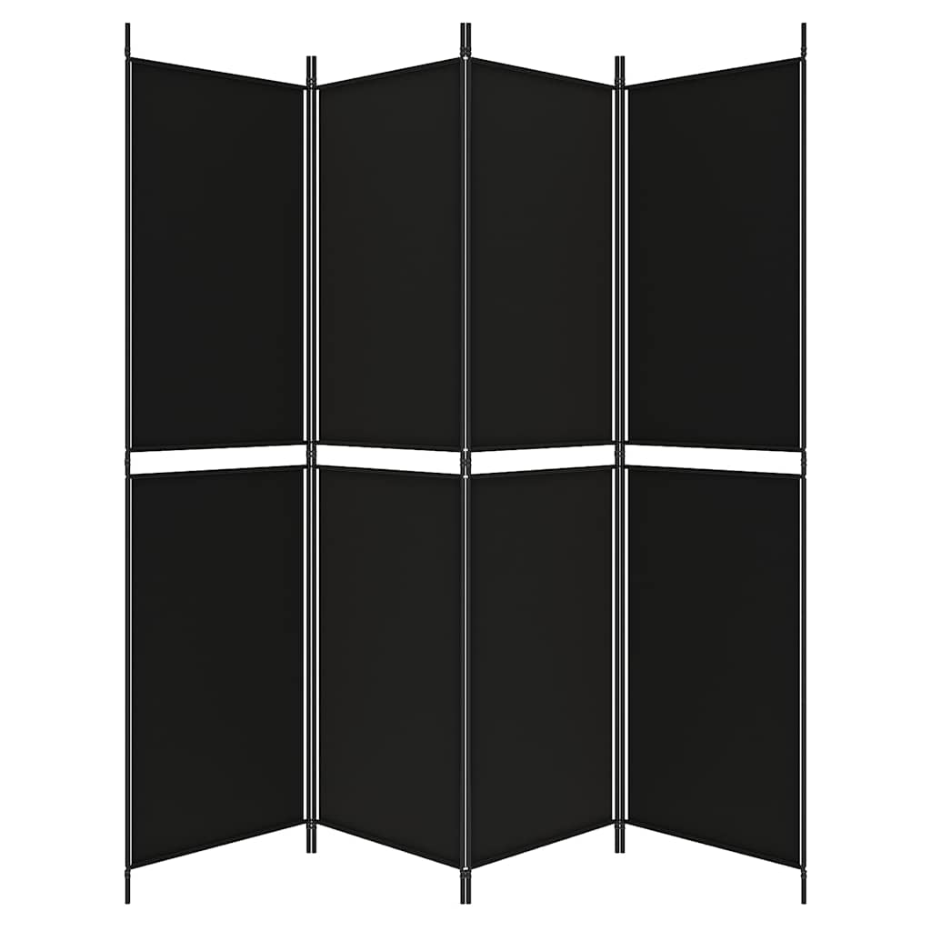 4-panels rumdeler 200x200 cm stof sort