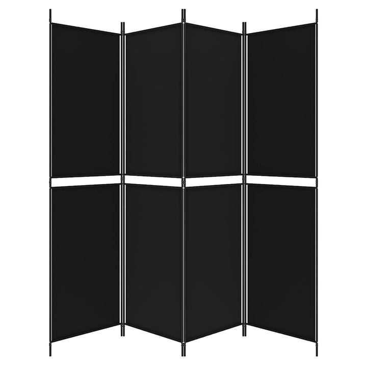 4-panels rumdeler 200x200 cm stof sort