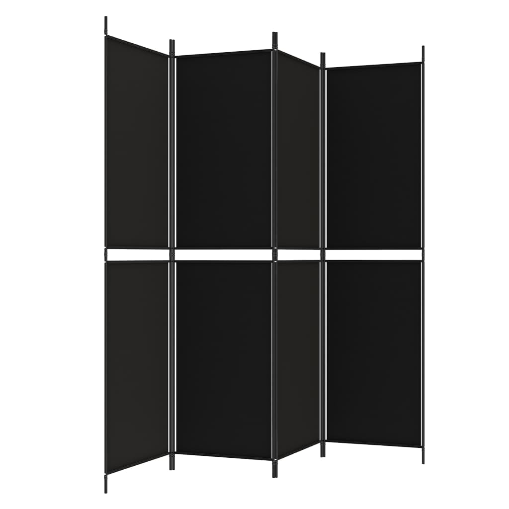 4-panels rumdeler 200x200 cm stof sort