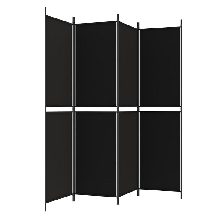 4-panels rumdeler 200x200 cm stof sort
