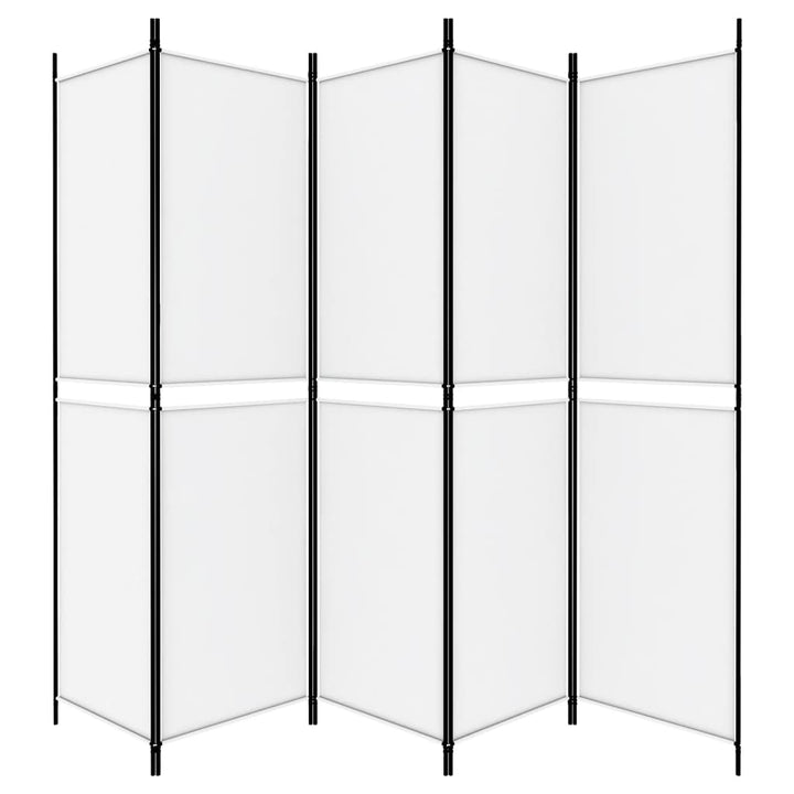5-panels rumdeler 250x200 cm stof hvid