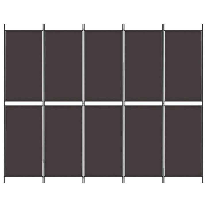 5-panels rumdeler 250x200 cm stof brun