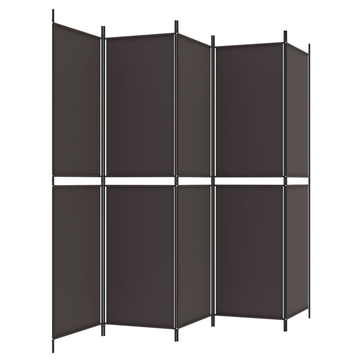 5-panels rumdeler 250x200 cm stof brun