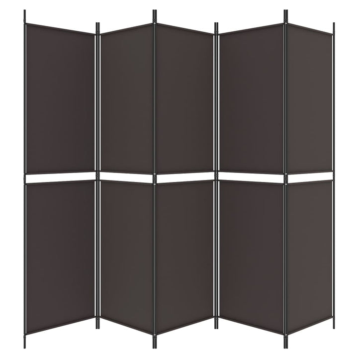 5-panels rumdeler 250x200 cm stof brun