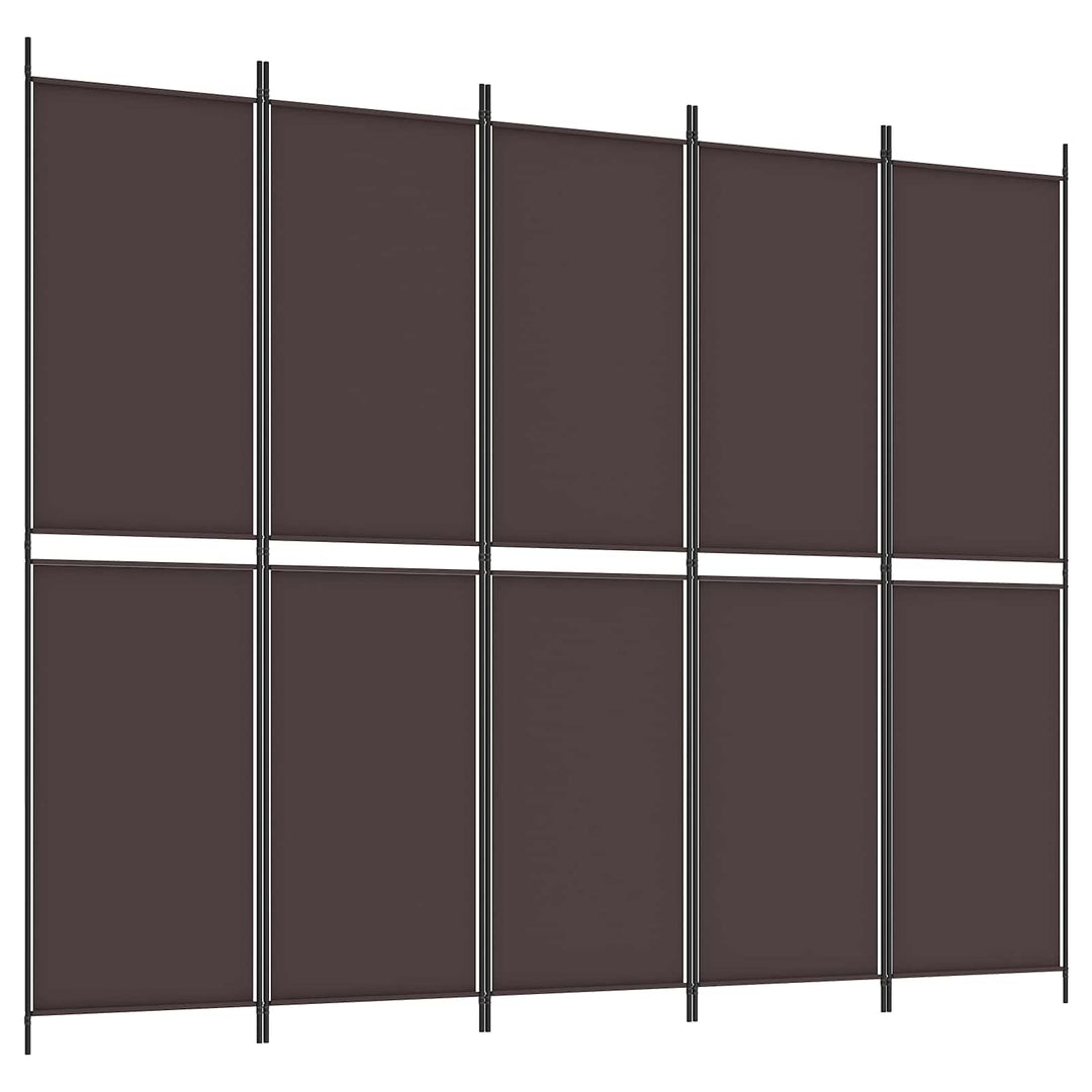 5-panels rumdeler 250x200 cm stof brun