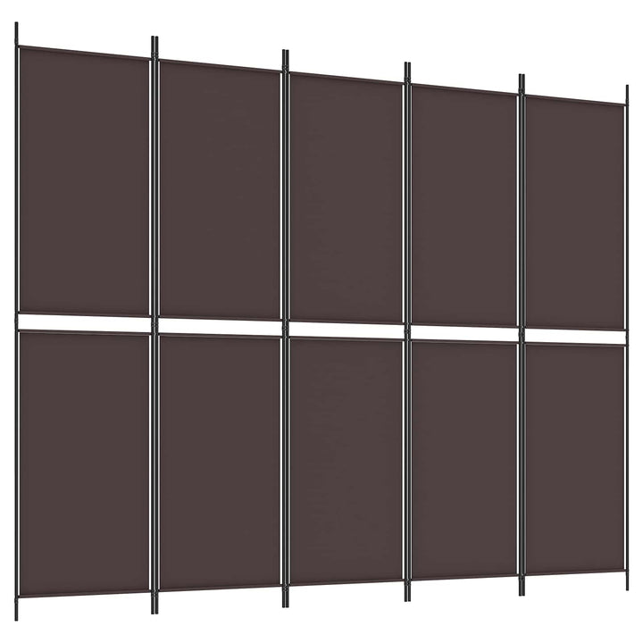 5-panels rumdeler 250x200 cm stof brun
