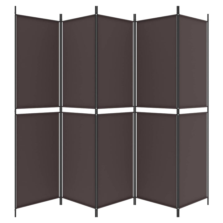5-panels rumdeler 250x200 cm stof brun