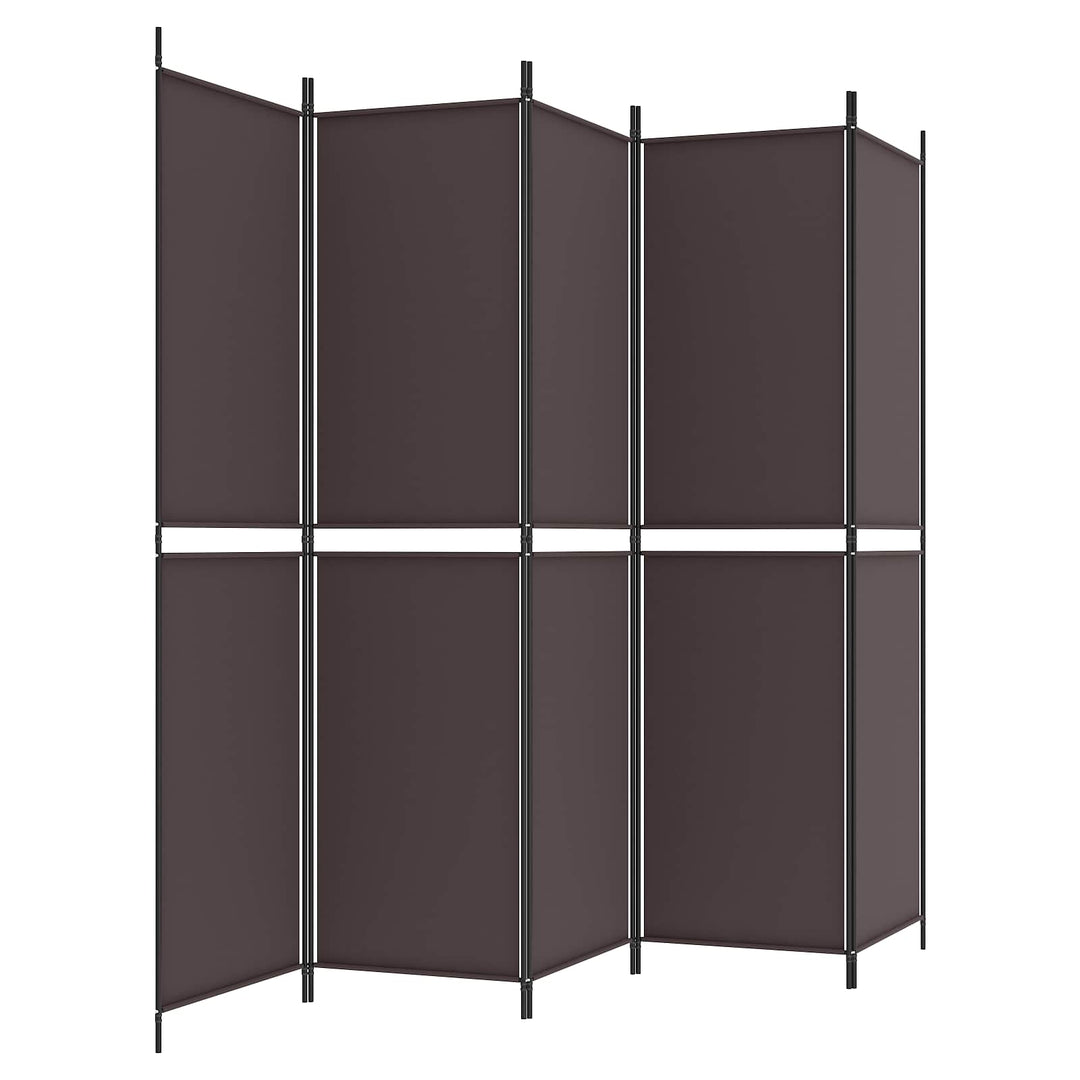 5-panels rumdeler 250x200 cm stof brun