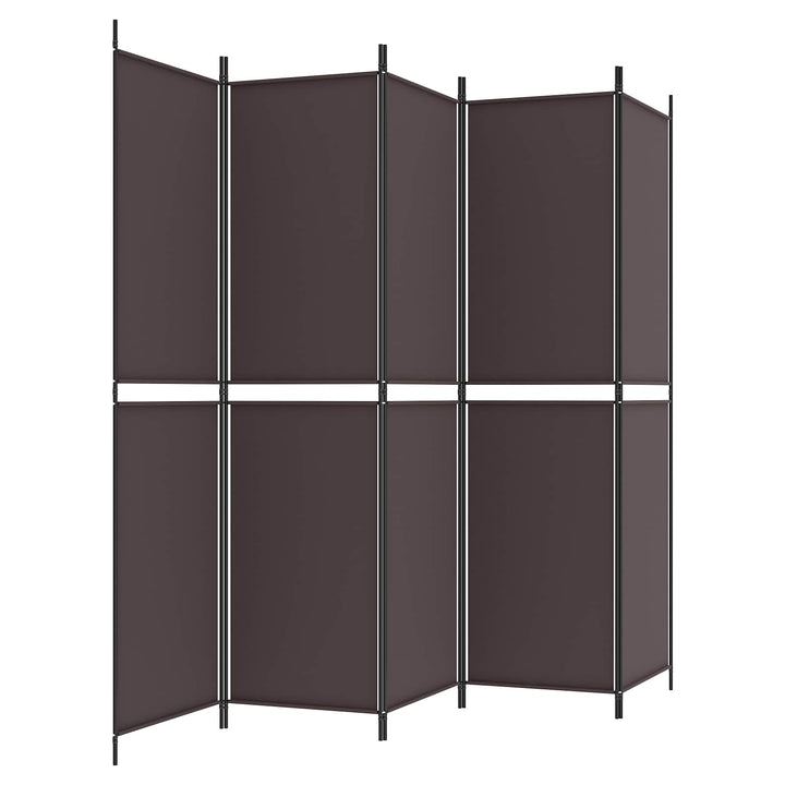 5-panels rumdeler 250x200 cm stof brun