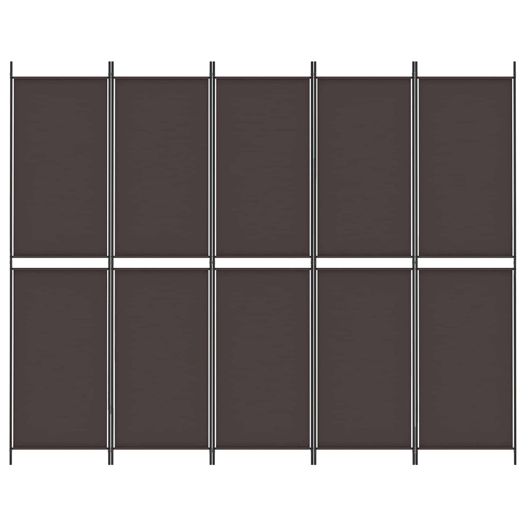 5-panels rumdeler 250x200 cm stof brun