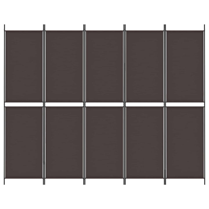 5-panels rumdeler 250x200 cm stof brun