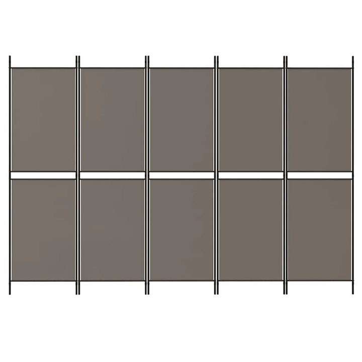 5-panels rumdeler 250x200 cm stof antracitgrå