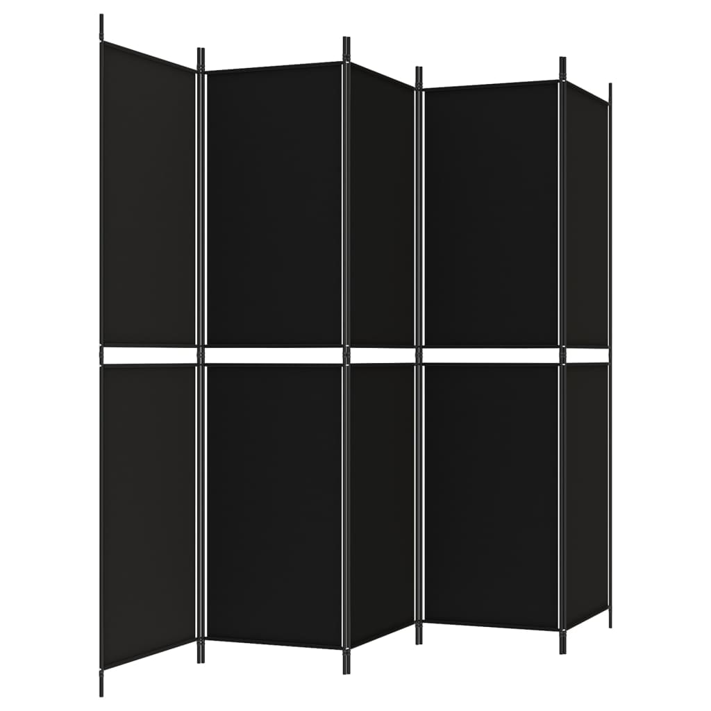 5-panels rumdeler 250x200 cm stof sort
