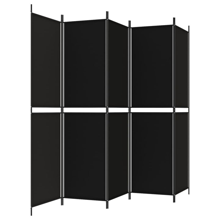 5-panels rumdeler 250x200 cm stof sort