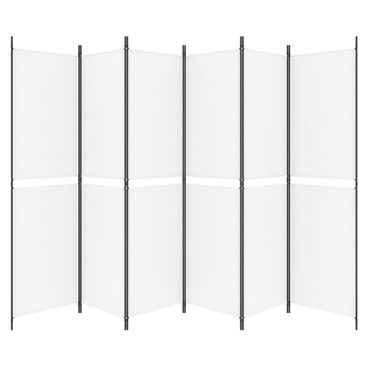 6-panels rumdeler 300x200 cm stof hvid