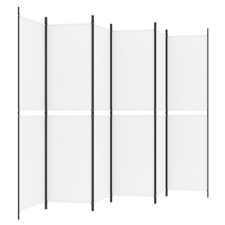 6-panels rumdeler 300x200 cm stof hvid