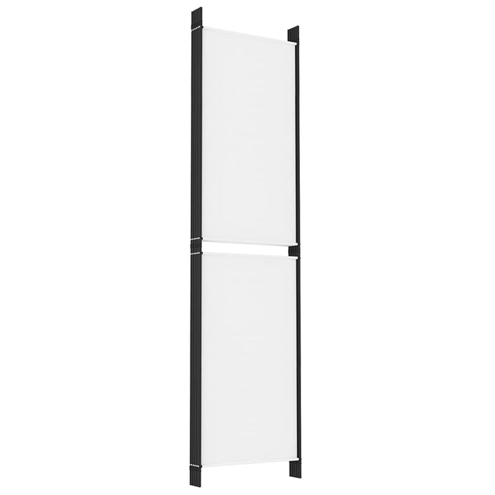 6-panels rumdeler 300x200 cm stof hvid