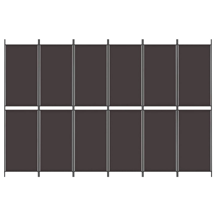 6-panels rumdeler 300x200 cm stof brun