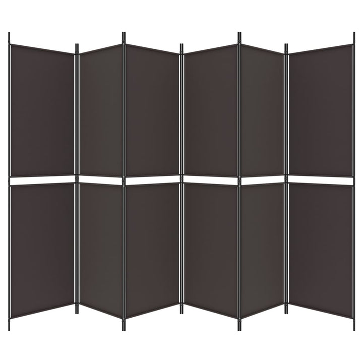 6-panels rumdeler 300x200 cm stof brun
