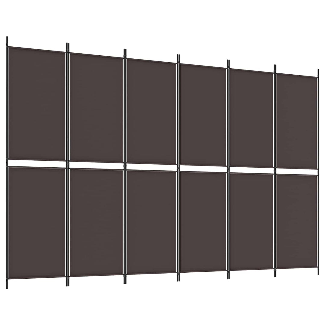6-panels rumdeler 300x200 cm stof brun