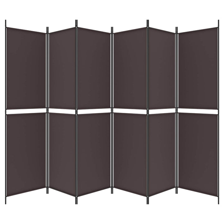 6-panels rumdeler 300x200 cm stof brun