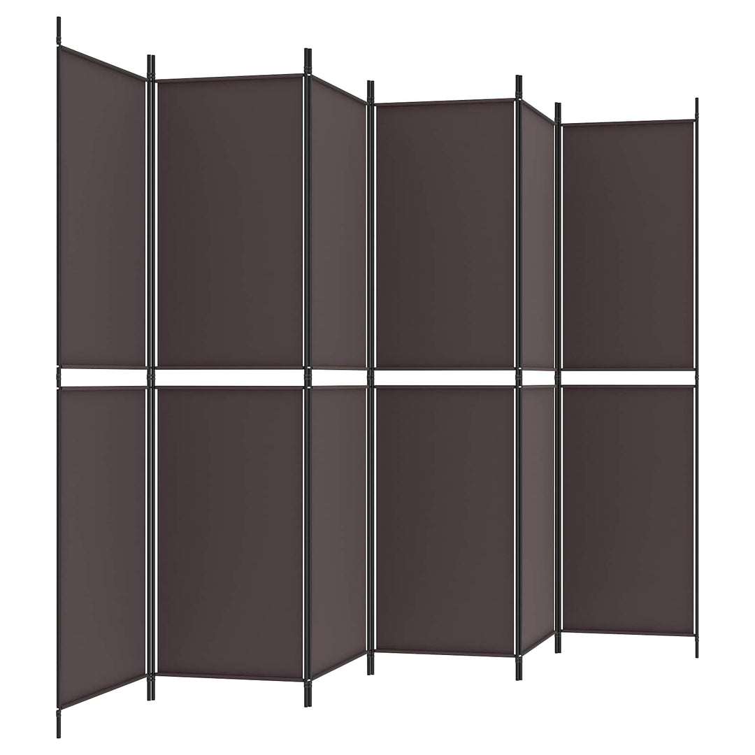 6-panels rumdeler 300x200 cm stof brun