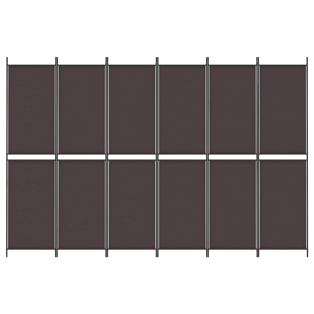 6-panels rumdeler 300x200 cm stof brun
