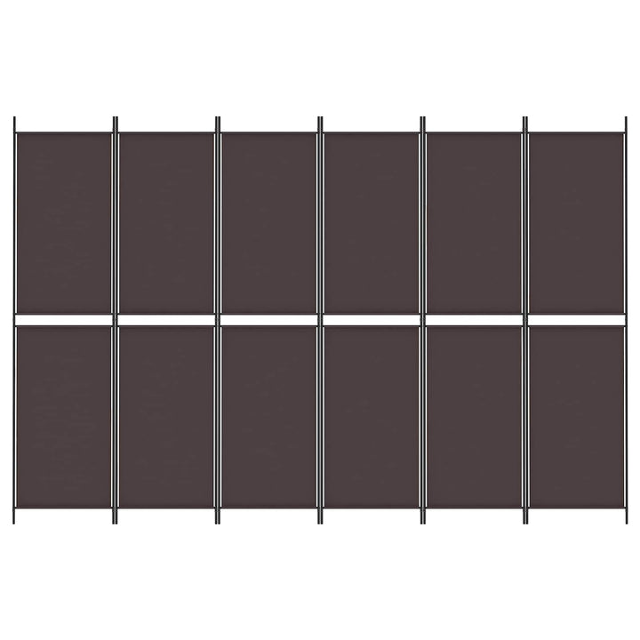 6-panels rumdeler 300x200 cm stof brun