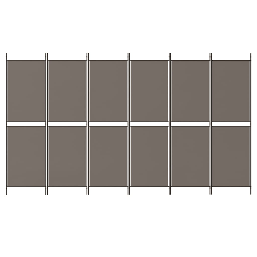 5-panels rumdeler 300x200 cm stof antracitgrå